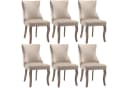 Flieks Esszimmerstuhl 6er Set Beige Samt mit Rückenlehne Bild 1