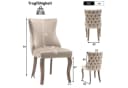 Flieks Esszimmerstuhl 6er Set Beige Samt mit Rückenlehne Bild 3