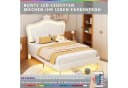 Flieks Polsterbett mit LED Beleuchtung und Kronen-Design Weiß Bild 3