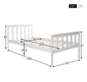 Flieks Einzelbett Massivholz Kiefer Weiß 90x200cm Bild 4
