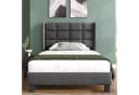 Flieks Polsterbett Leinen Grau 90x200cm Massivholz Bild 1