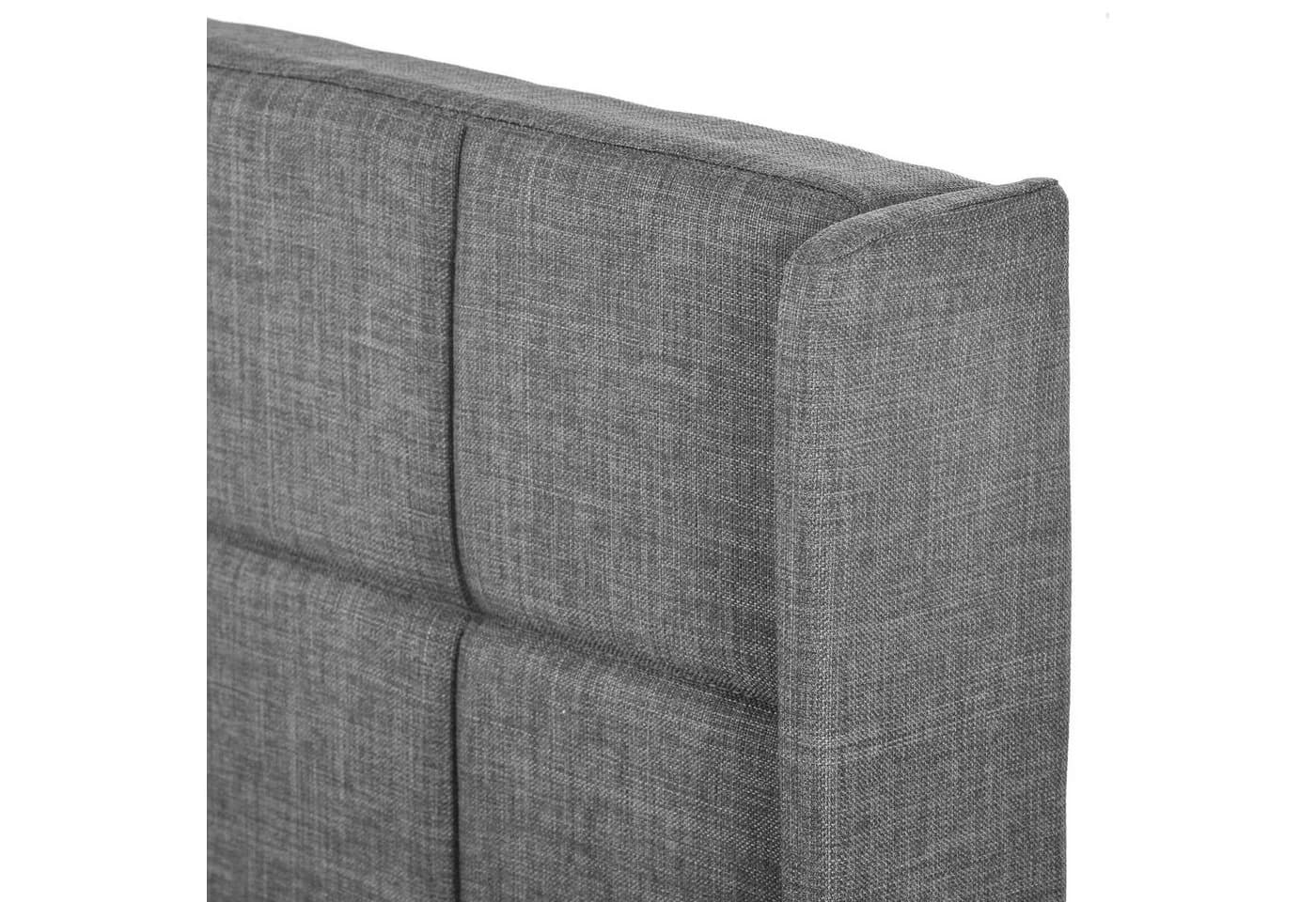 Flieks Polsterbett Leinen Grau 90x200cm Massivholz - Bild 5