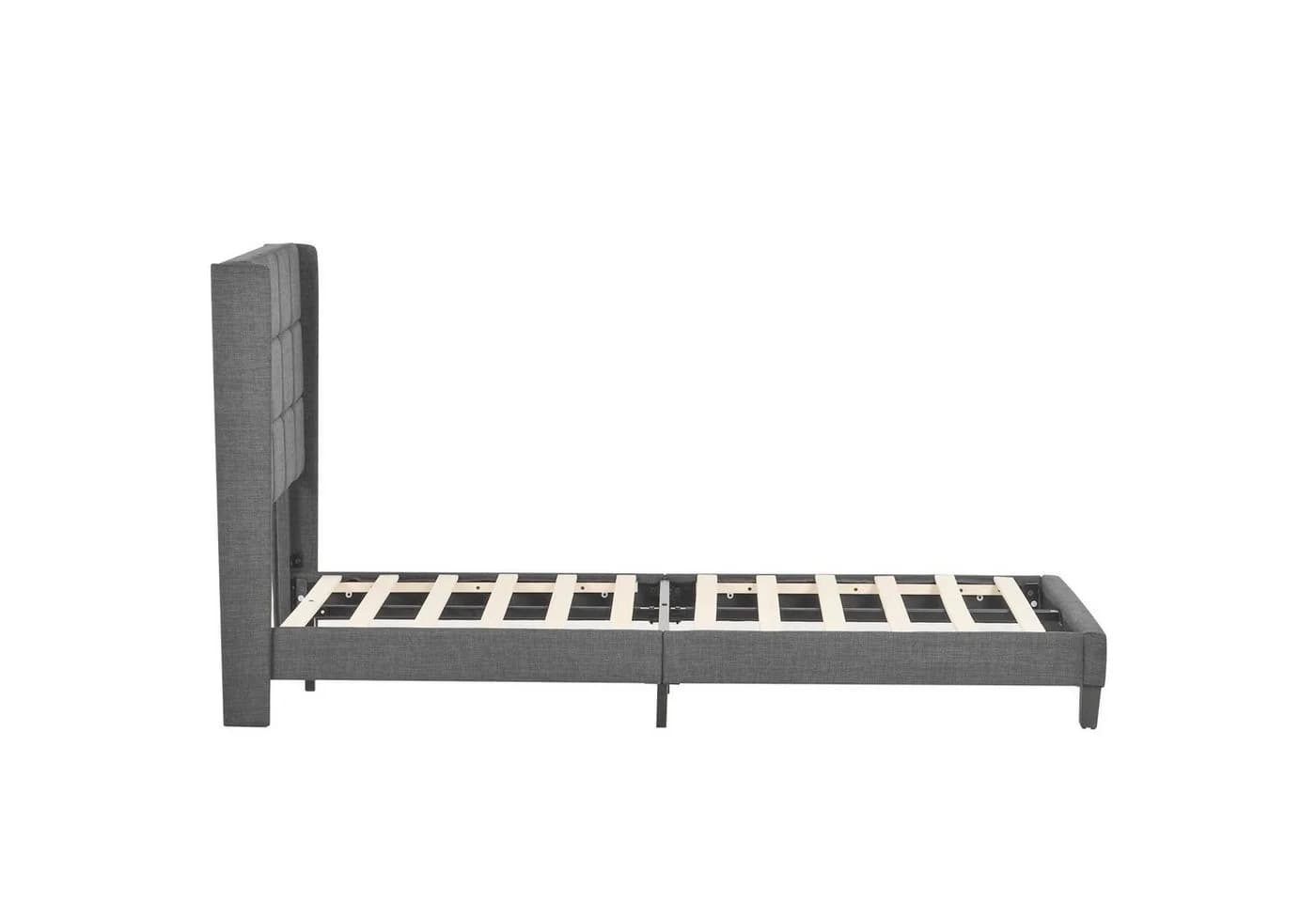 Flieks Polsterbett Einzelbett Leinen Grau 90x200cm - Bild 4