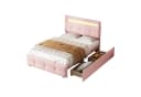Flieks Polsterbett mit LED und Schubladen Rosa Bild 2