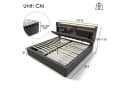 Flieks Polsterbett Hydraulisch mit LED und Stauraum Grau Bild 5
