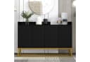 Flieks Sideboard Schwarz mit goldenen Metallbeinen Bild 1