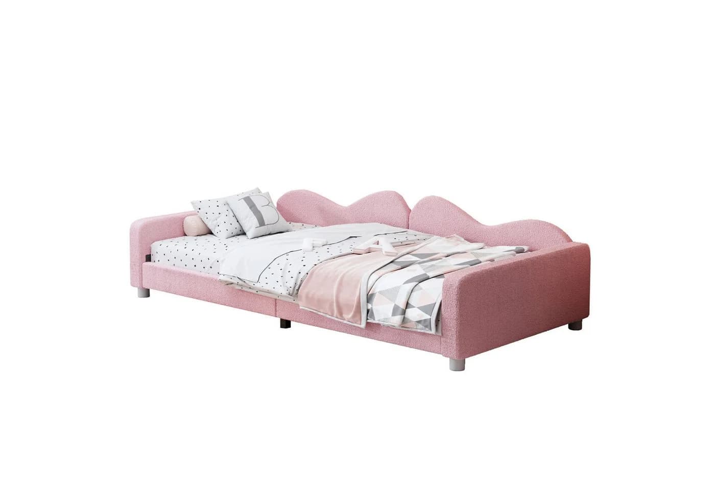 Flieks Polsterbett Teddy-Samt Kinderbett Einzelbett Schlafsofa - Bild 2