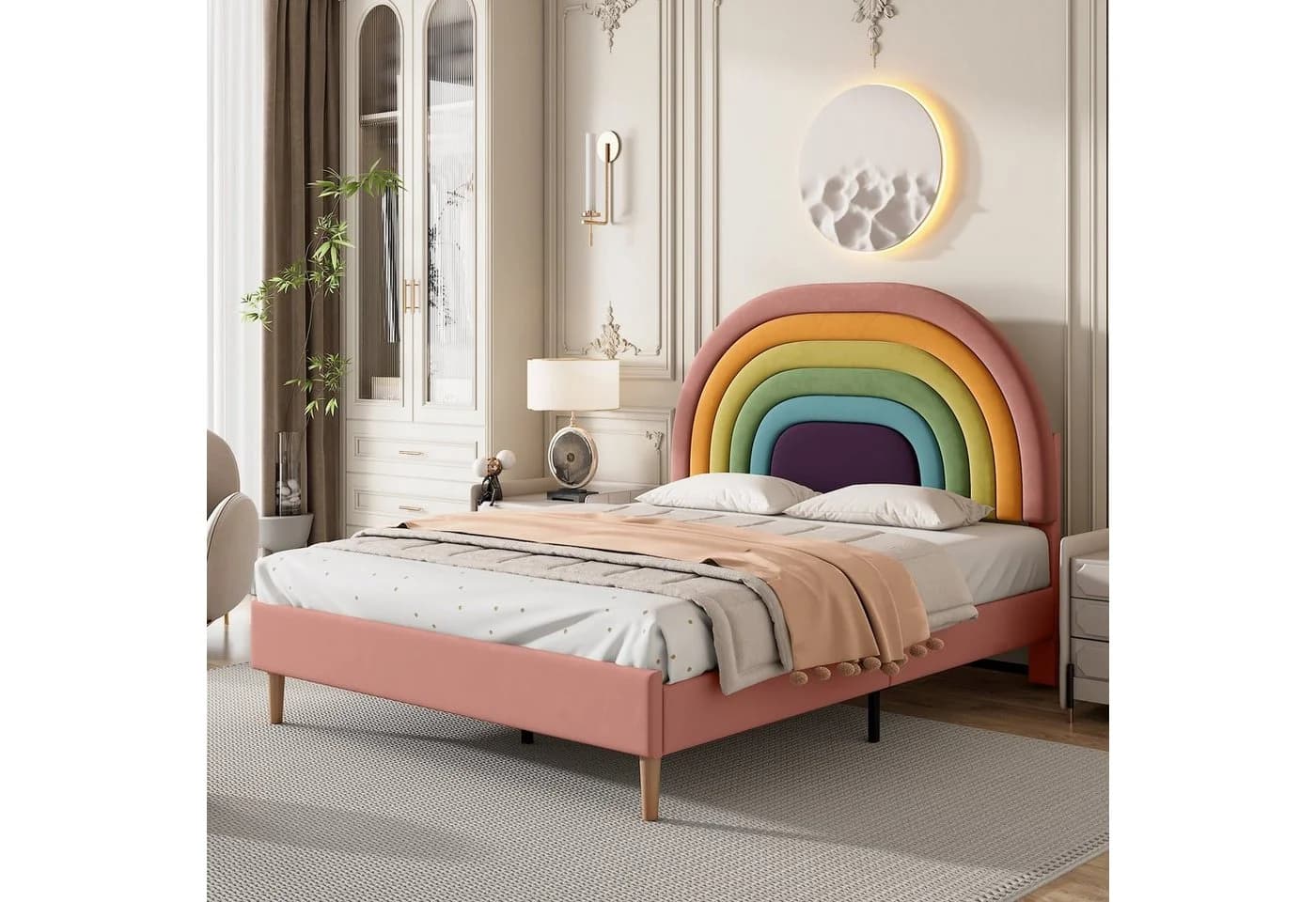 Flieks Polsterbett Kinderbett Rosa Samt - Bild 2