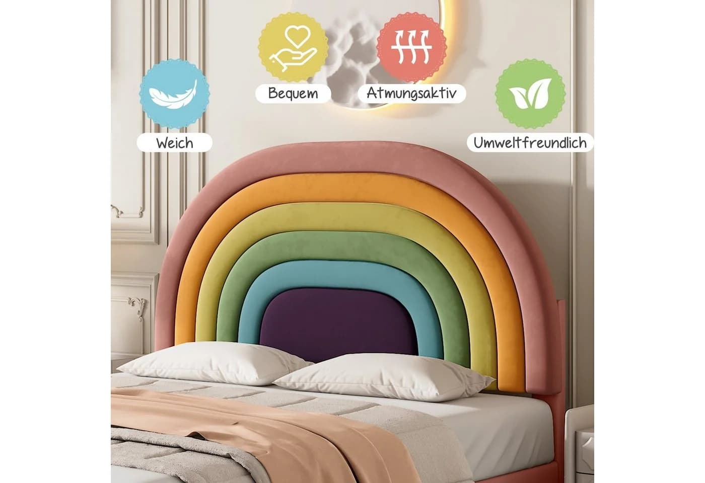 Flieks Polsterbett Kinderbett Rosa Samt - Bild 3