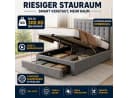 Flieks Polsterbett Hydraulisches Stauraumbett Grau Samt Bild 5