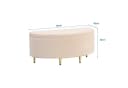 Flieks Polsterbank Beige Samt mit Stauraum und Metallbeinen Bild 3
