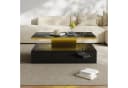 Merax Couchtisch Schwarz Hochglanz mit LED-Beleuchtung und Schublade Bild 5