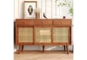 Flieks Sideboard Kommode 3 Schubladen Rattangeflecht 120x40x78cm Bild 1