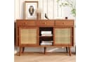 Flieks Sideboard Kommode 3 Schubladen Rattangeflecht 120x40x78cm Bild 4