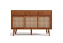 Flieks Sideboard Kommode 3 Schubladen Rattangeflecht 120x40x78cm Bild 5