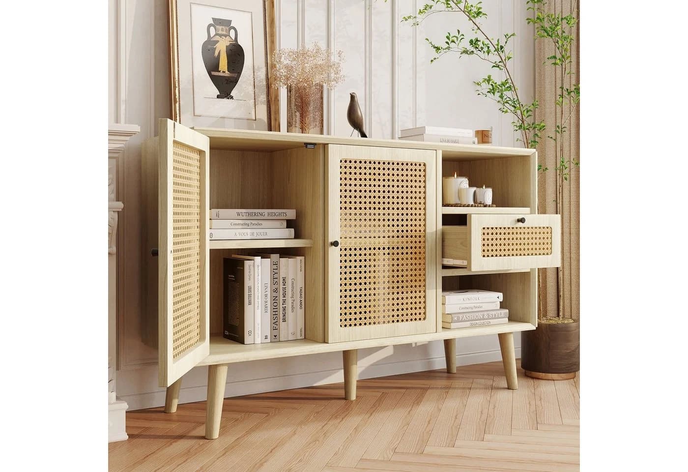 Flieks Sideboard Kommode Rattangeflecht 120x40x80cm - Bild 3