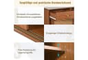 Merax Sideboard 3 Schubladen 3 Türen Rattan Walnuss Bild 3