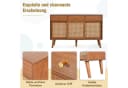 Merax Sideboard 3 Schubladen 3 Türen Rattan Walnuss Bild 4