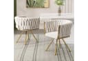 Flieks Esszimmerstuhl Set 4 St. Beige Gold 360° Drehbar Samt Bild 1