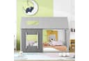 Flieks Kinderbett Hausbett Grau Massivholz mit Dach Bild 1