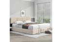 Flieks Polsterbett Hydraulisch 160x200cm Samt Beige Bild 1