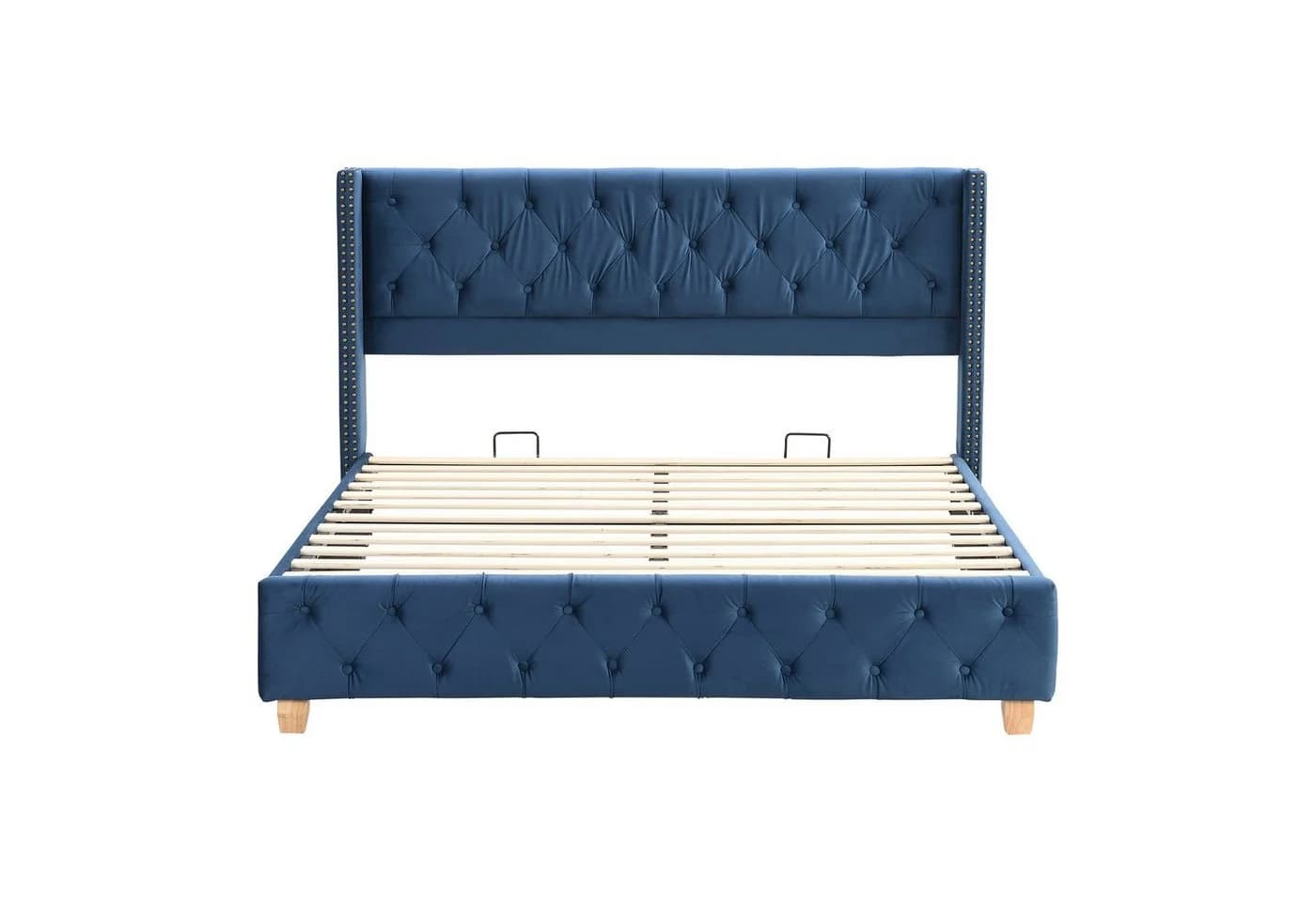Flieks Polsterbett Massivholz Doppelbett 160x200cm mit Lattenrost und Polster-Kopfteil - Bild 5