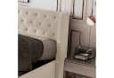 Flieks Polsterbett Samt Hydraulisches Funktionsbett Beige Bild 3