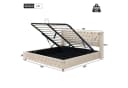 Flieks Polsterbett Samt Hydraulisches Funktionsbett Beige Bild 5