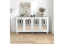 Flieks Sideboard Weiß mit 4 Spiegeltüren - Schrank für Wohnzimmer & Schlafzimmer Bild 1