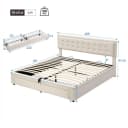 Flieks Polsterbett Hydraulisches Stauraumbett Samt Beige Bild 3