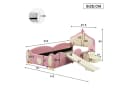 Flieks Polsterbett Kinderbett mit LED Beleuchtung und Rutsche Rosa Bild 5