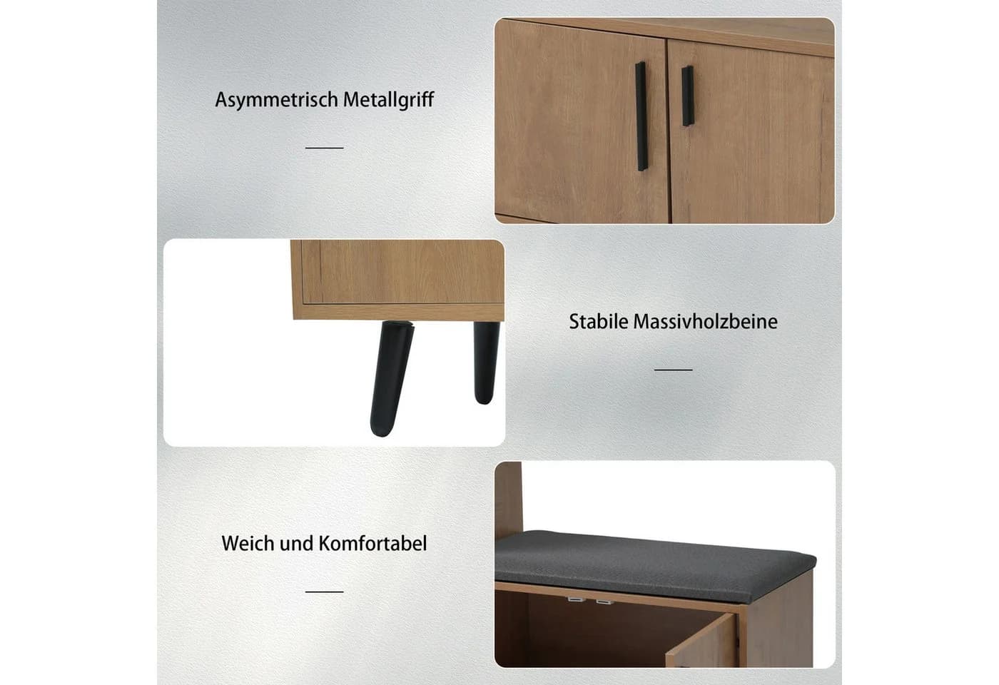 Flieks Schuhschrank 10 Paar Schuhe gepolsterte Sitzfläche - Bild 5