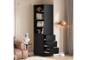 Flieks Bücherregal Schwarz mit seitlichen Schubladen Bild 2