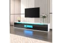 Merax Lowboard mit LED und Klapptüren, freistehend/hängend, TV-Schrank hochglanz, TV-Board Scandi Bild 4