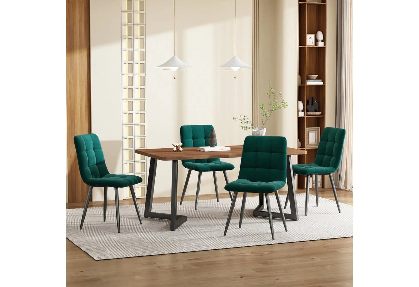 Flieks Essgruppe 5-tlg. Esstisch mit 4 Stühlen Grün/MDF - Bild 2