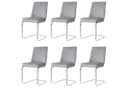 Flieks Freischwinger 6er Set Grau Samt Metallbeine Bild 1
