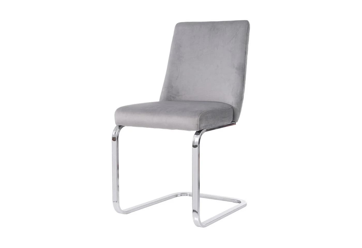 Flieks Freischwinger 6er Set Grau Samt Metallbeine - Bild 4