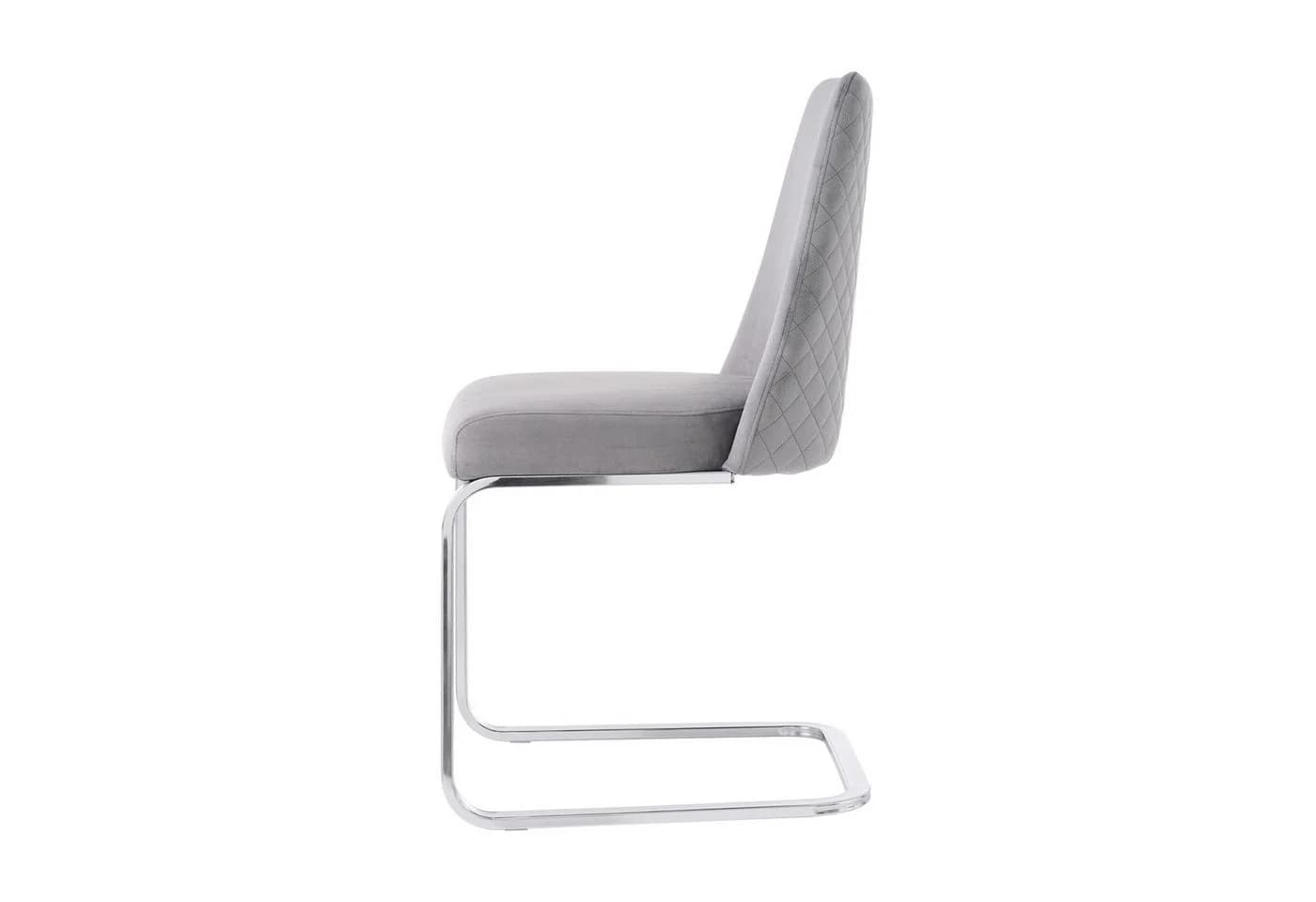 Flieks Freischwinger 6er Set Grau Samt Metallbeine - Bild 5