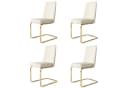 Flieks Freischwinger 4er Set Beige Samt Gold Metallbeine Bild 1