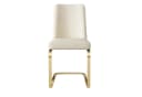 Flieks Freischwinger 6er Set Esszimmerstühle Samt Beige Gold Metallbeine Bild 4