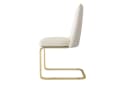 Flieks Freischwinger 6er Set Esszimmerstühle Samt Beige Gold Metallbeine Bild 5