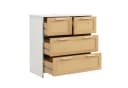 Merax Schubkastenkommode mit Rattangeflecht, Kommode mit 4 Schubladen, Sideboard, Landhaus, 80 cm Bild 5