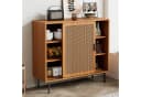 Flieks Sideboard mit Rattan-Schiebetüren Landhaus Holzfarbe Bild 2