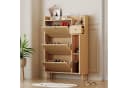 Flieks Schuhschrank 90cm mit 3 Klappen und Rattan Bild 2