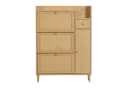 Flieks Schuhschrank 90cm mit 3 Klappen und Rattan Bild 3