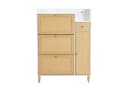 Flieks Schuhschrank 90cm Weiß Rattan Massivholzbeine Bild 3