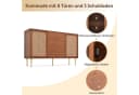 Merax Sideboard Nussbaum mit Rattan und Metallbeinen Bild 4