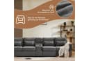 Merax 4-Sitzer XXL-Sofa Grau mit USB, Chaiselounge & Seitentaschen Bild 3