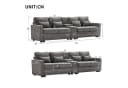Merax 4-Sitzer XXL-Sofa Grau mit USB, Chaiselounge & Seitentaschen Bild 5
