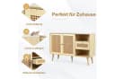 Merax Sideboard Landhausstil Rattan Eiche Schwarz Bild 4